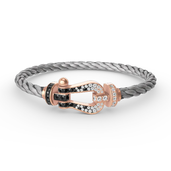 Regalia jewelryFORCE LARGE HORSESHOE BLACK WHITE DIAMOND BRACELET ROSE GOLD