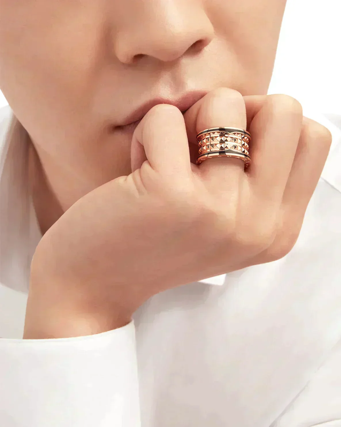 Regalia jewelryZERO 1 ROCK BLACK CERAMIC PINK GOLD LARGE MODEL