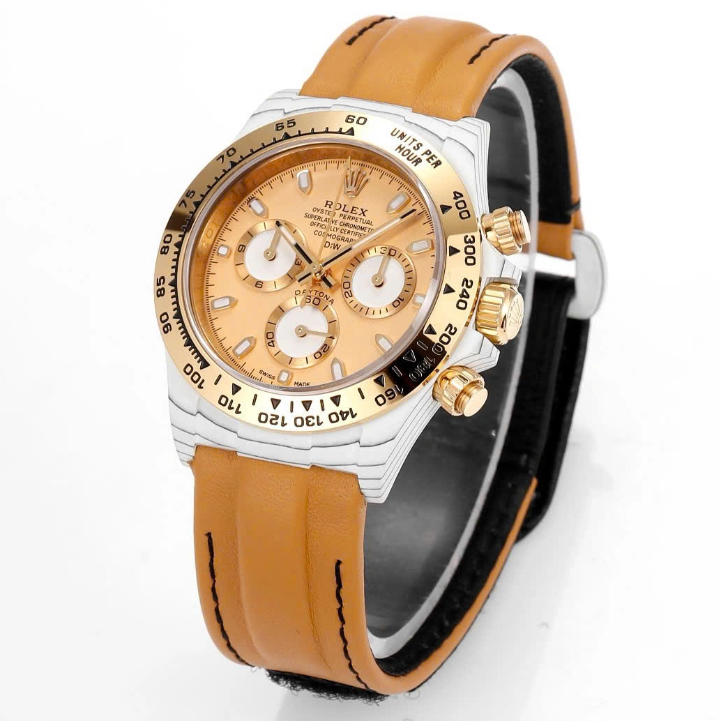 【Super Clone】ROLEX Cosmograph Daytona DIW Golden Essence 40mm Replica 1:1 – Top Quality Version