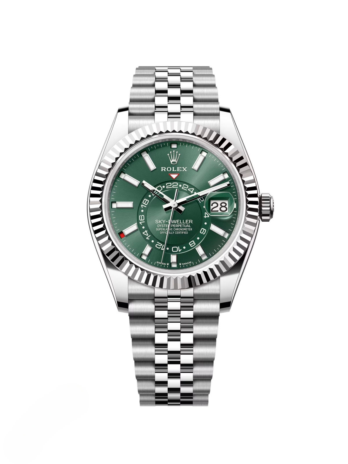 【Super Clone】ROLEX Sky-Dweller 42mm 336934-0001/0002 Stainless Steel Green Dial Oyster