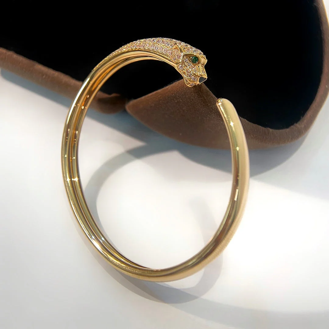 Regalia jewelryPANTHERE GOLD DIAMOND OPEN BRACELET