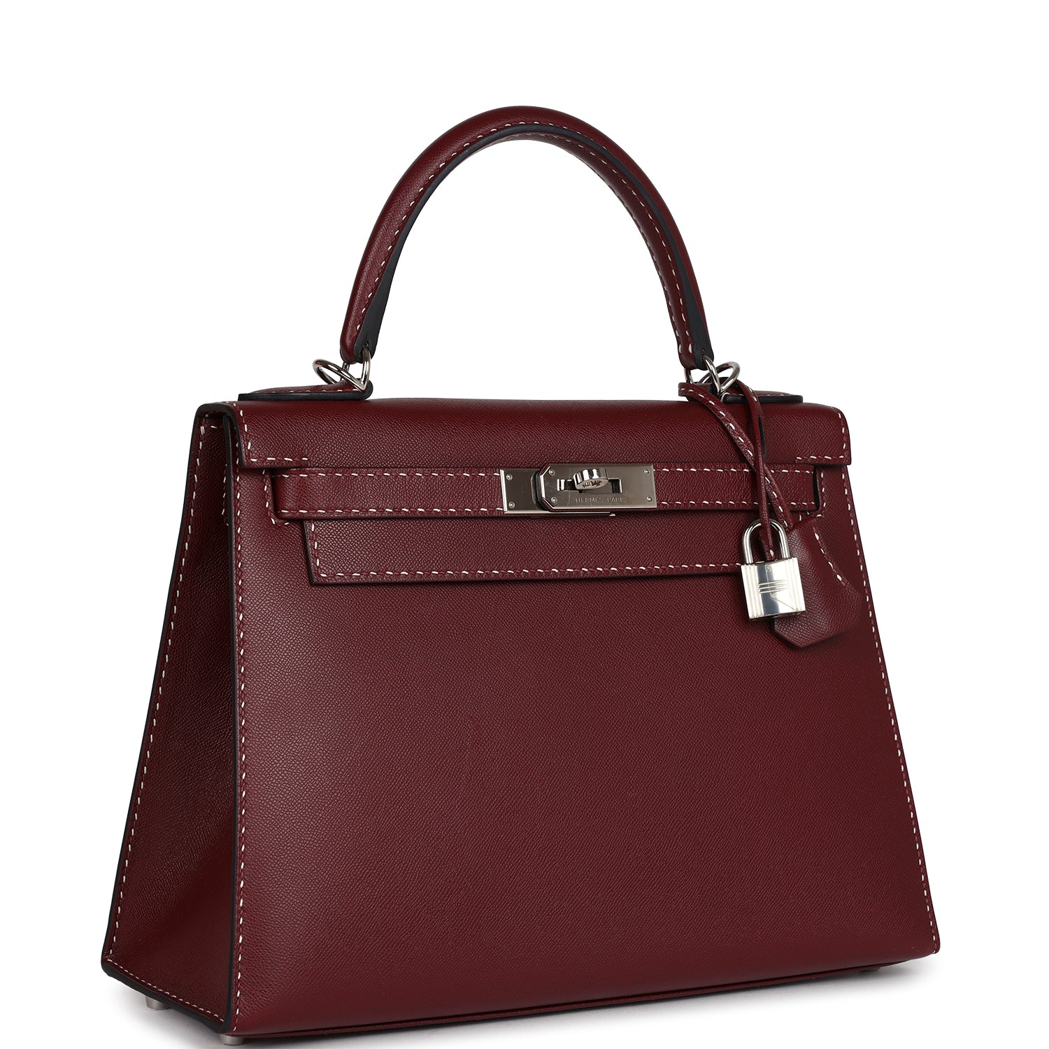 Hermès "Miss You" Kelly Sellier 28 Rouge H Monsieur Palladium Hardware