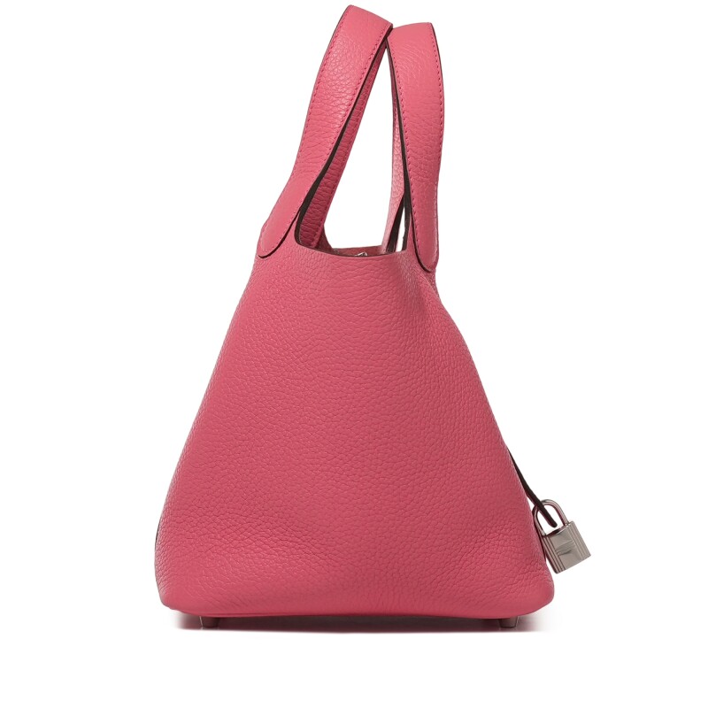 Hermès Rose Azalée Clemence Picotin Lock 18 Palladium Hardware