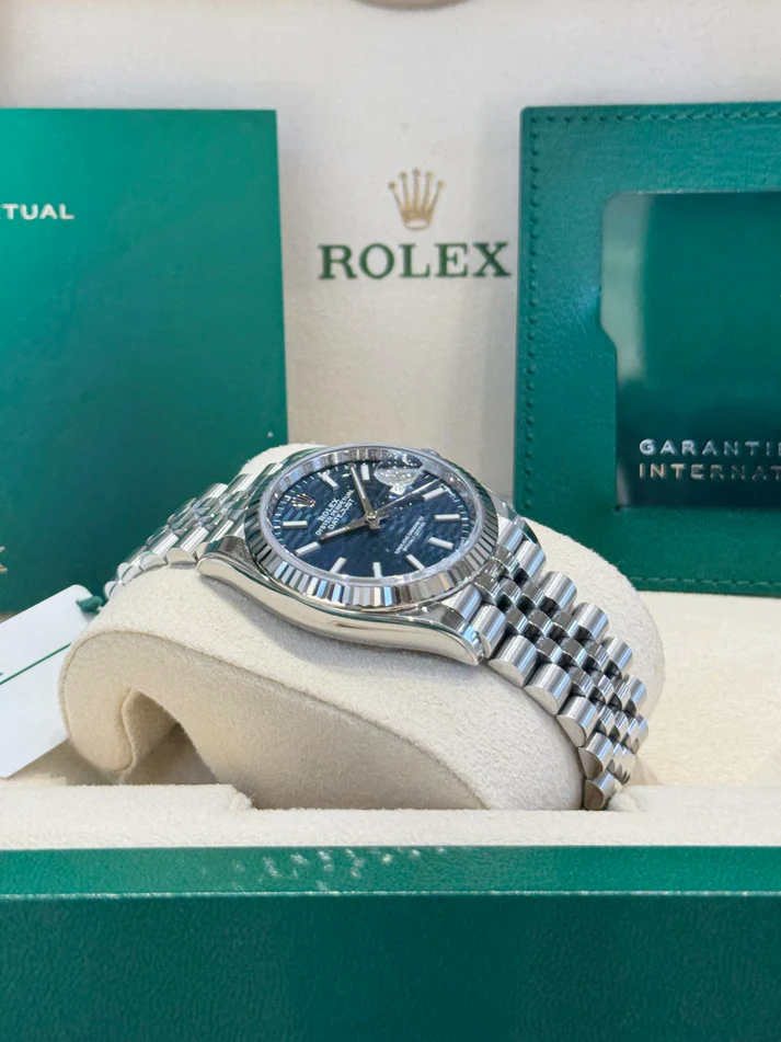 【Super Clone】ROLEX  Datejust 36mm 126234 Blue Fluted Motif Dial Jubilee Bracelet