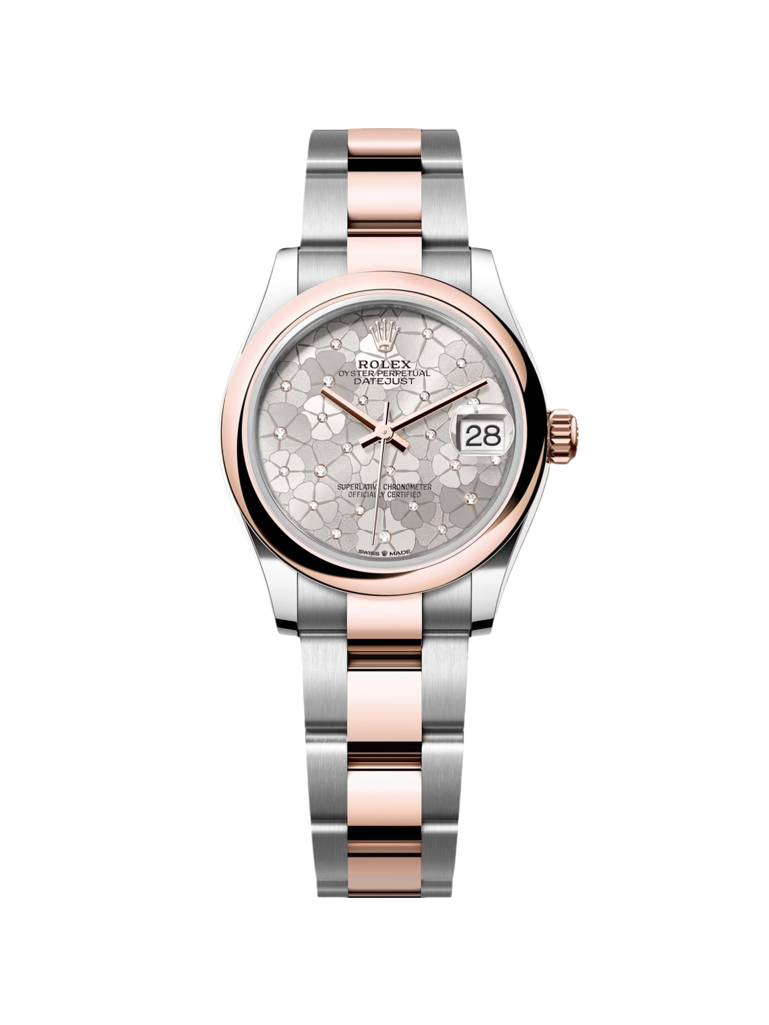 【Super Clone】RLX Datejust m278241-0031/0032 31mm  Silver Floral Motif Dial Oyster Bracelet Watch