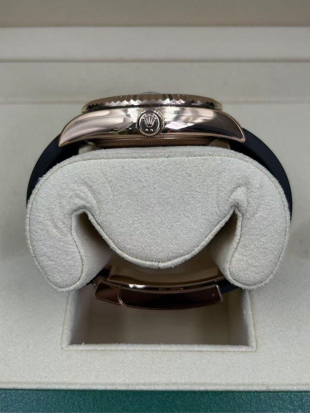 【Super Clone】ROLEX Sky-Dweller 42mm Rose Gold White Dial Oysterflex - 336235