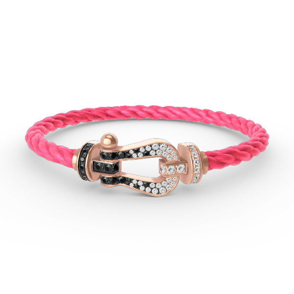 Regalia jewelryFORCE LARGE HORSESHOE BLACK WHITE DIAMOND BRACELET ROSE GOLD