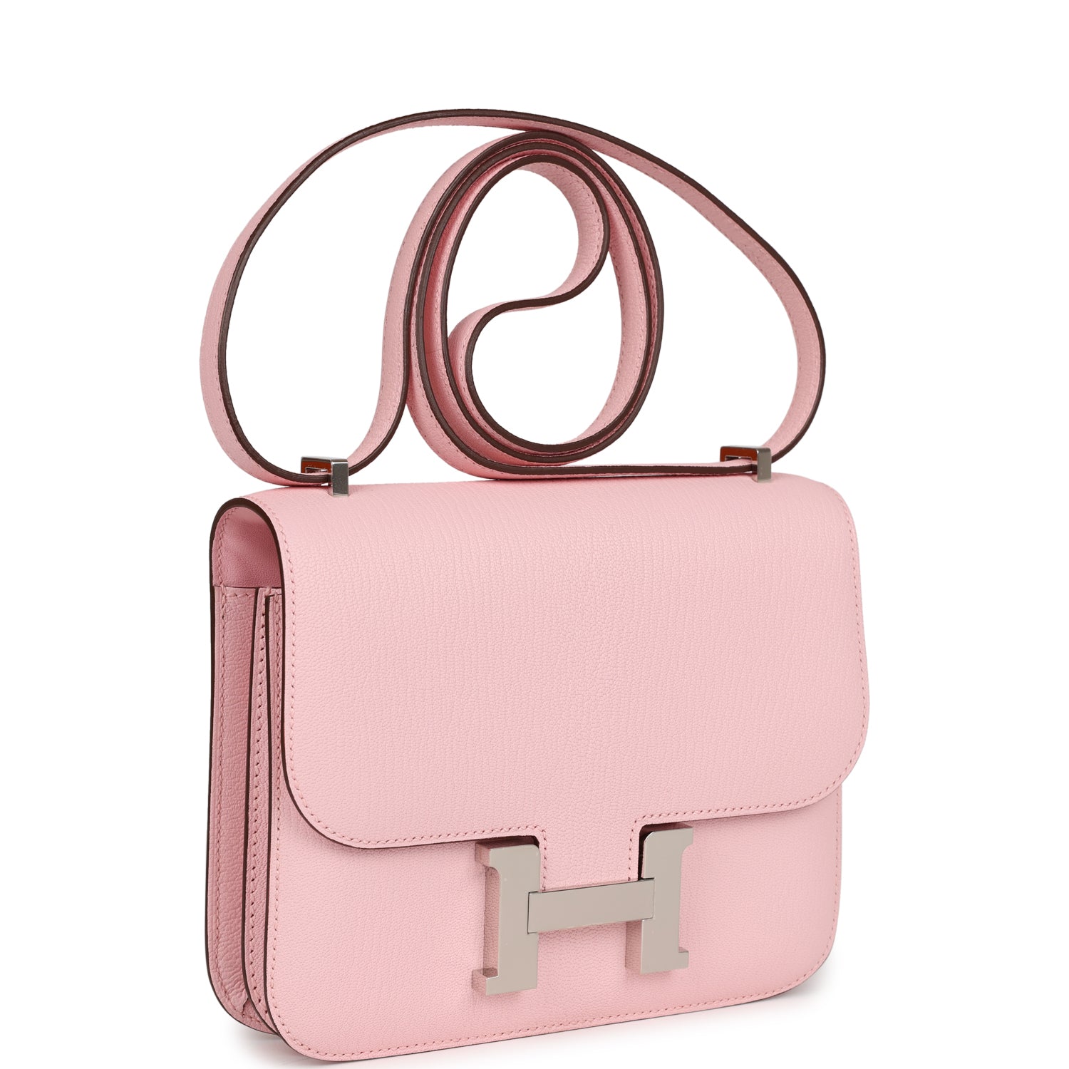 Hermès Constance 18 Rose Sakura Chevre Palladium Hardware