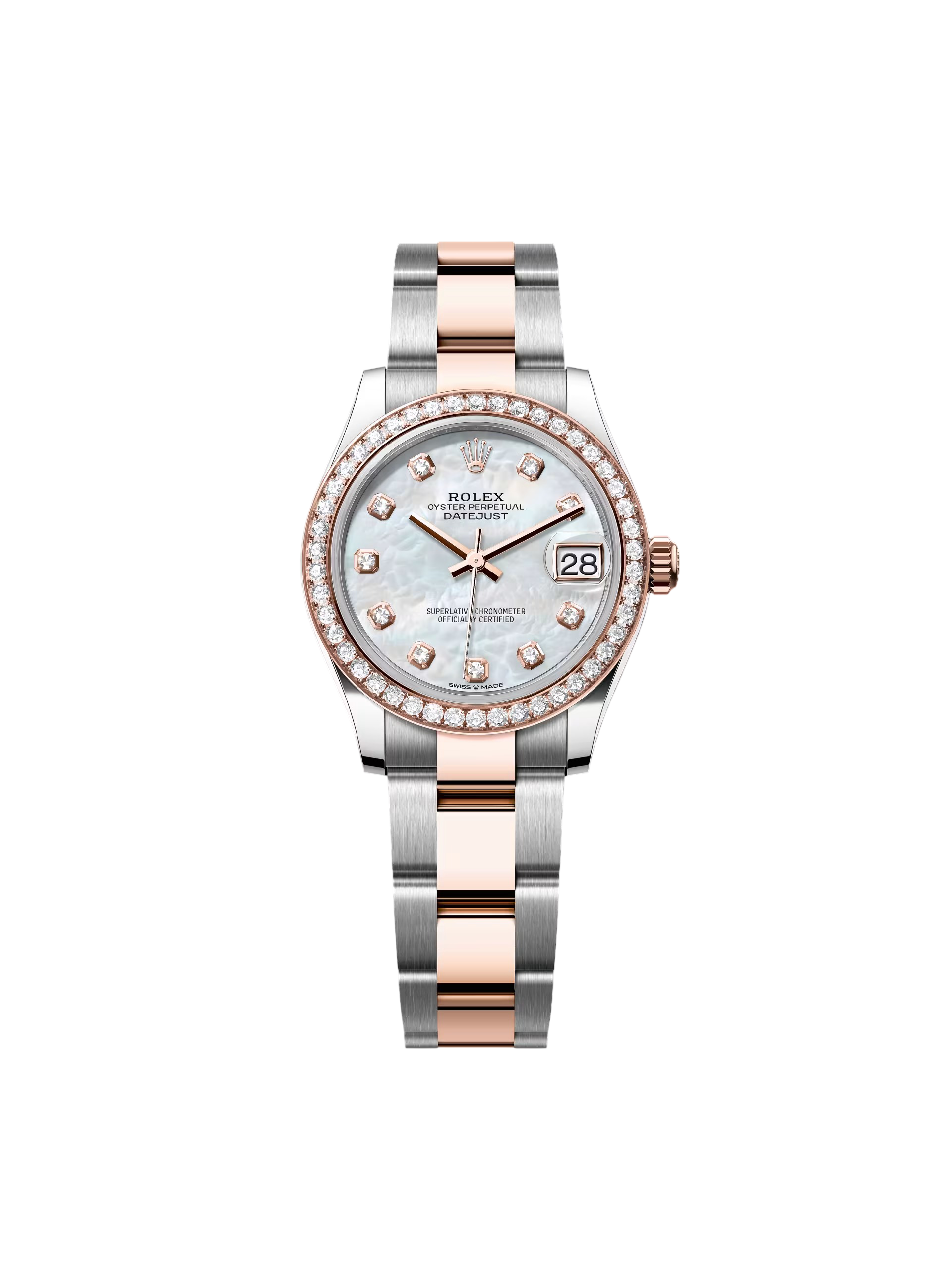【Super Clone】RLX Datejust m278381-0025/0026 Mother-of-Pearl Diamond 31mm Dial Diamond-Set Bezel and Oyster Bracelet Watch