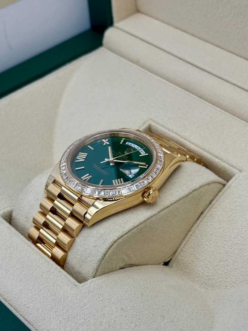 【Super Clone】ROLEX Day-Date 40mm 228398TBR-0039 Green Dial President Watch