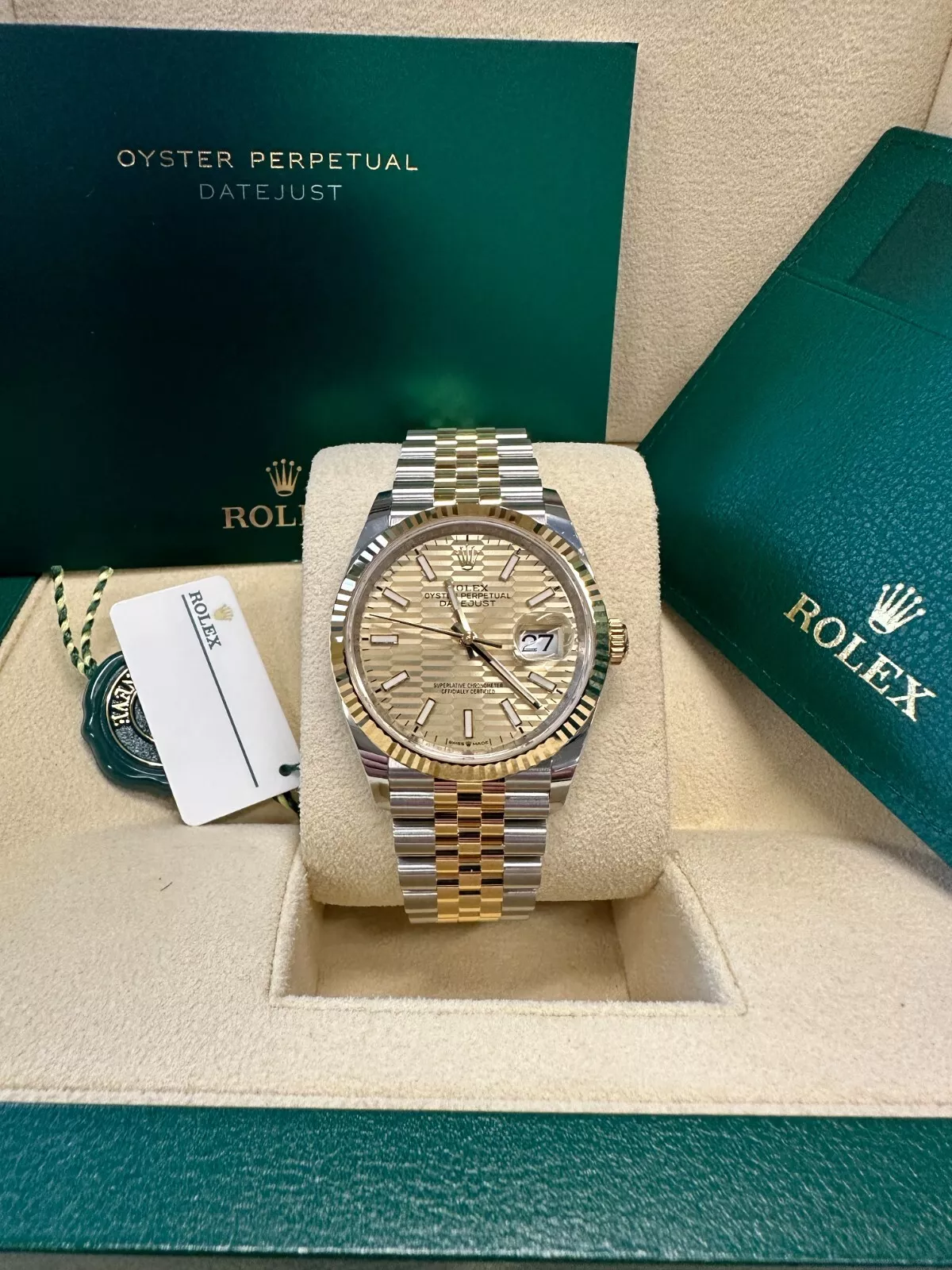 【Super Clone】ROLEX  Datejust 36mm 126233 Golden Fluted Motif 36mm Dial Oyster Bracelet