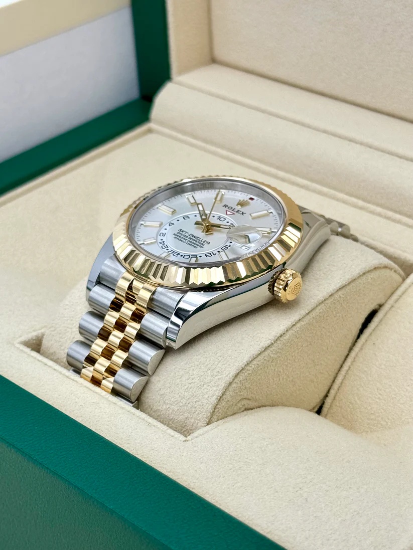【Super Clone】ROLEX  Sky-Dweller 42mm 336933-0005/0006 Two-Tone Yellow Gold White Dial Oyster