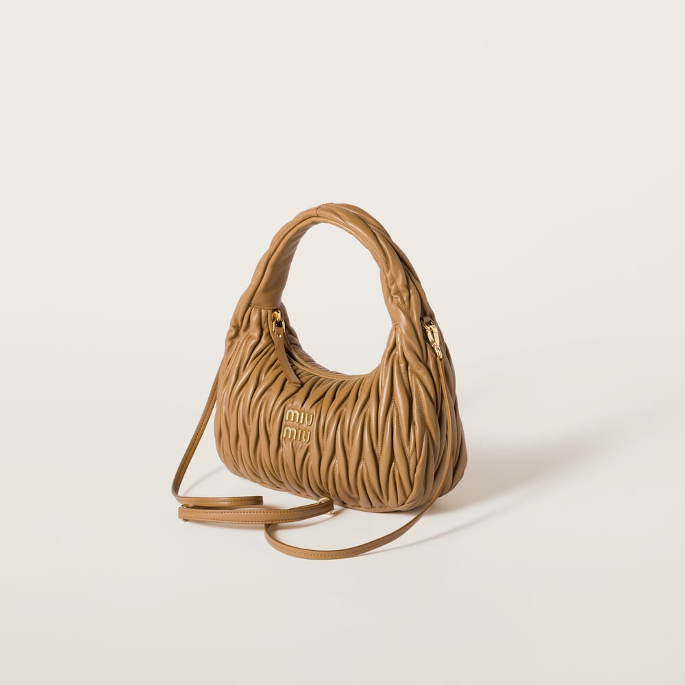 Regular wander matelassé nappa leather hobo bag