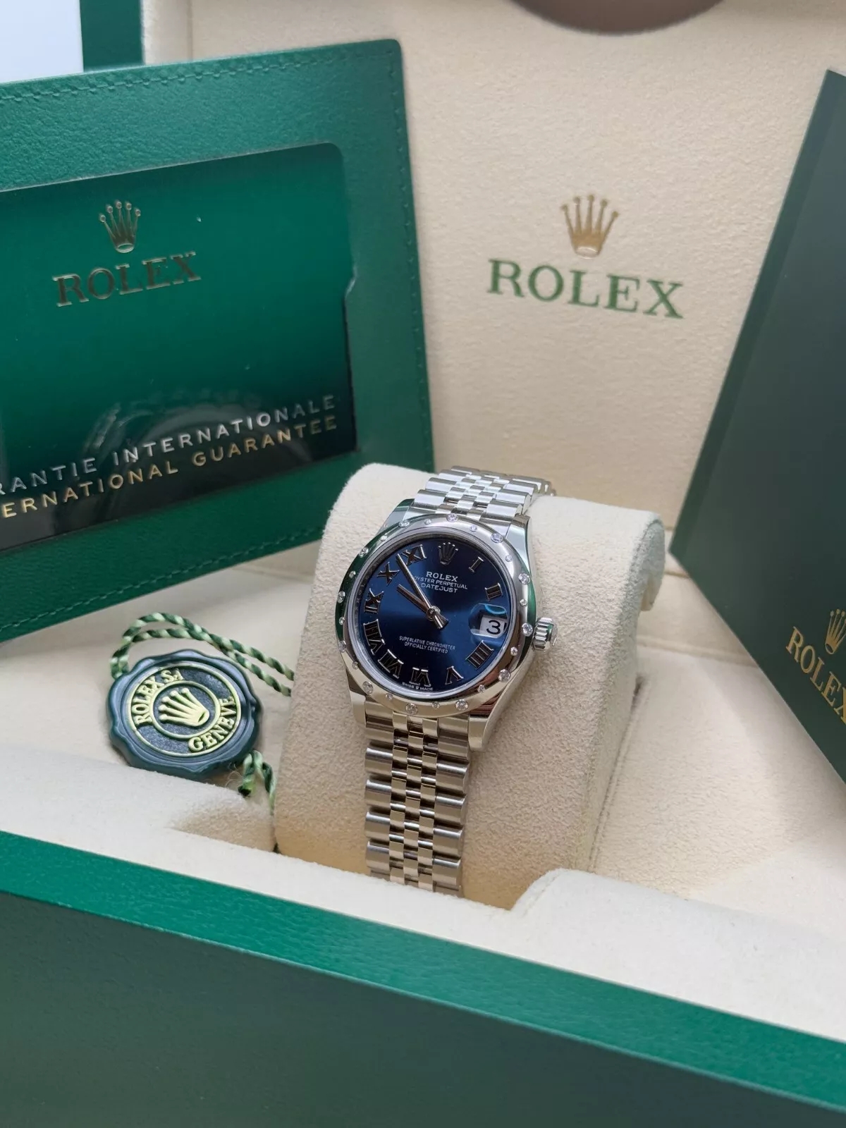 【Super Clone】ROLEX Datejust m278344-0035/0036 Bright Blue Dial 31mm Domed Diamond Oyster Watch