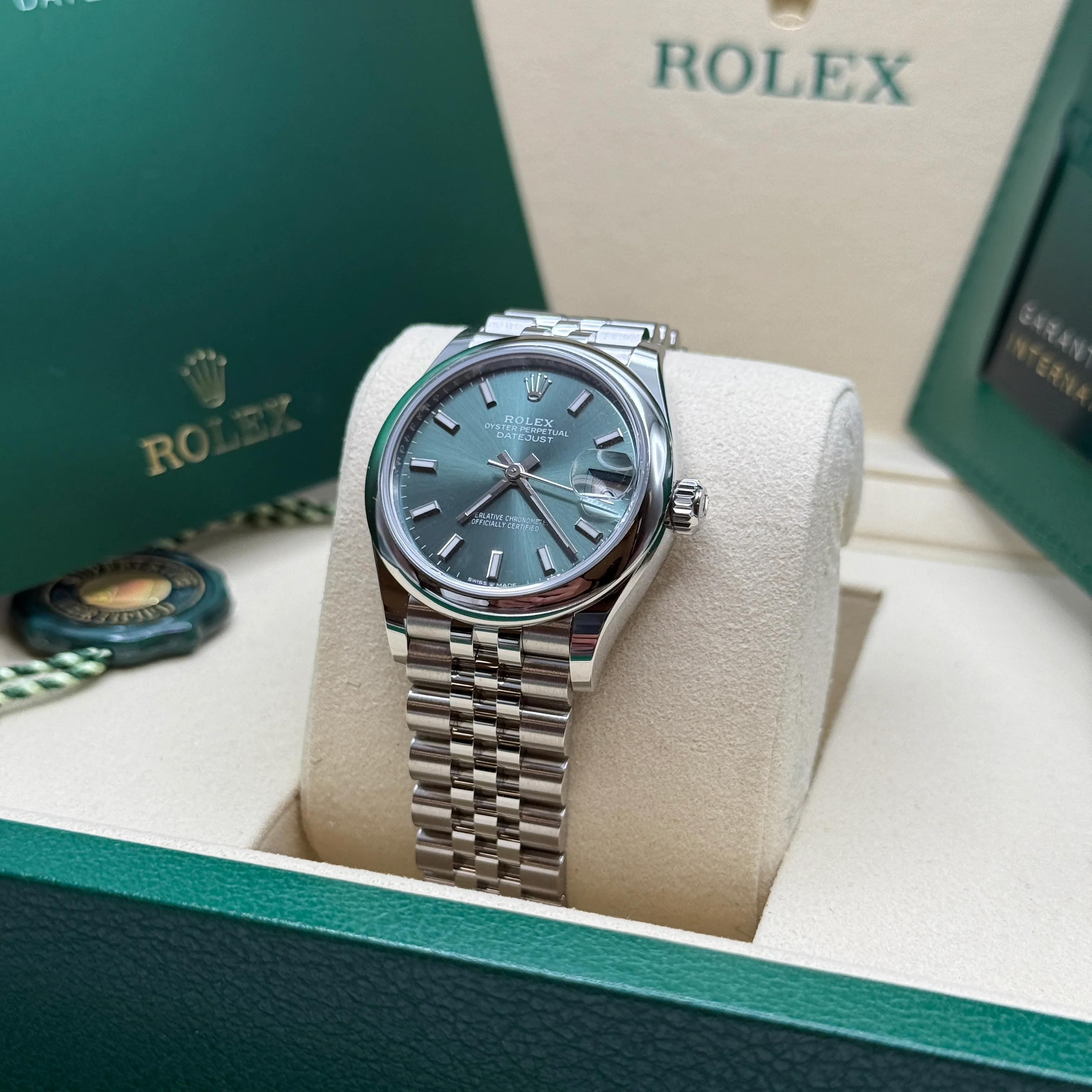 【Super Clone】ROLEX Datejust m278240-0011/0012 31mm Green Stick Domed Bezel Oyster Oystersteel
