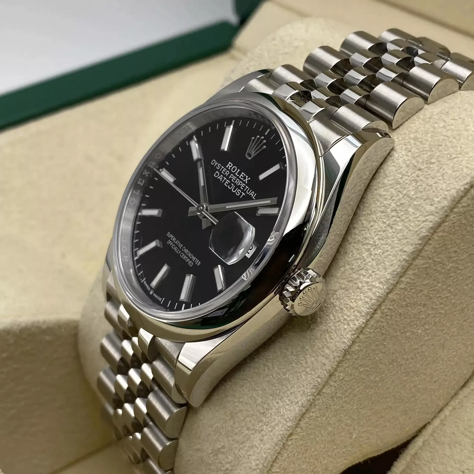 【Super Clone】ROLEX  Datejust 36mm 126200 Stainless Steel Black Dial Jubilee Watch