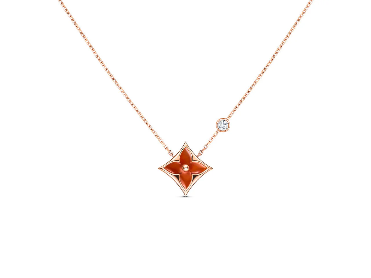 Regalia jewelrySTAR NECKLACE PINK GOLD 1 DIAMOND