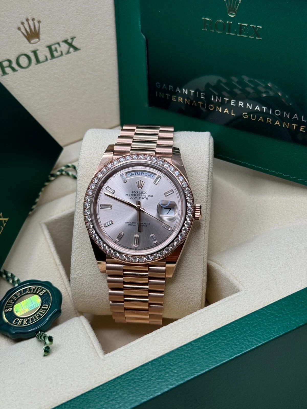 【Super Clone】ROLEX Day-Date 40mm Sundust Diamonds Dial 228345rbr-0007