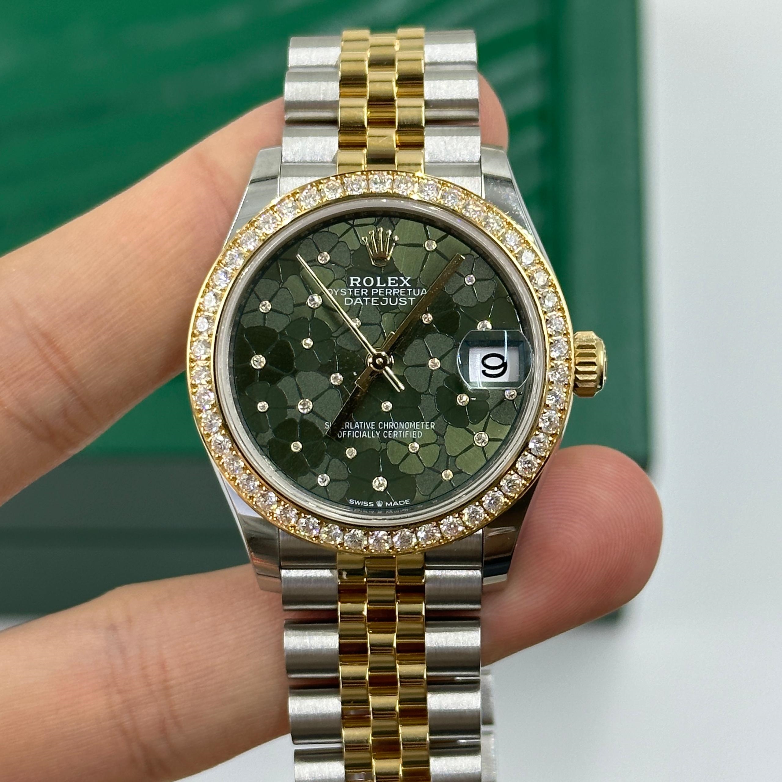 【Super Clone】ROLEX Datejust m278383-0031/0032 31mm Green Floral Dial Oyster Bracelet