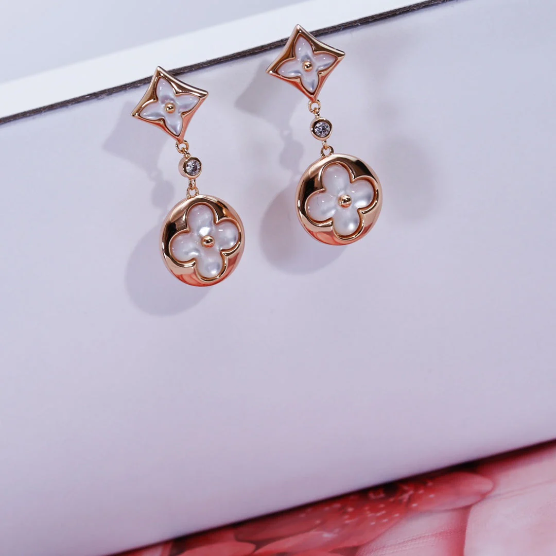 Regalia jewelrySTAR AND SUN PINK GOLD MOP DROP EARRINGS