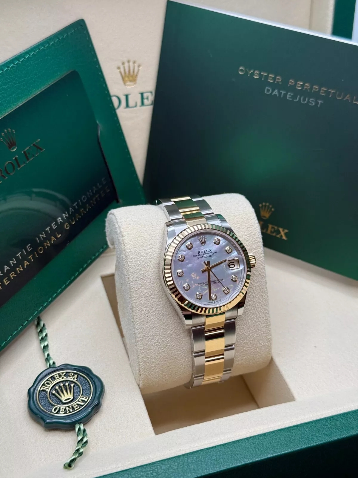 【Super Clone】RLX Datejust m278273-0027/0028 31mm White Mother-of-Pearl Dial Stainless Steel and Yellow Gold Oyster Watch