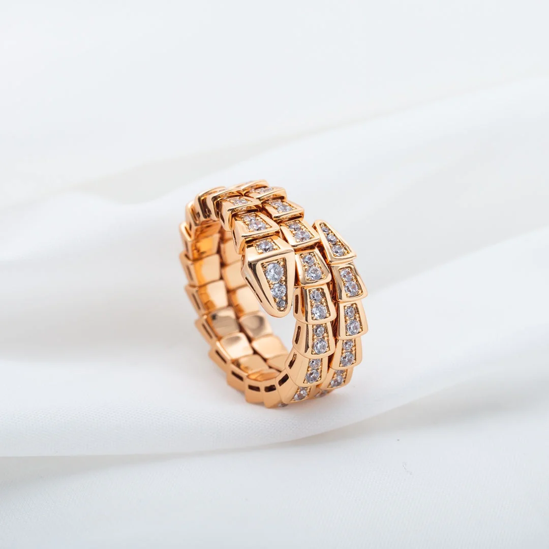 Regalia jewelrySERPENTI RING PINK GOLD DIAMOND DOUBLE ROW