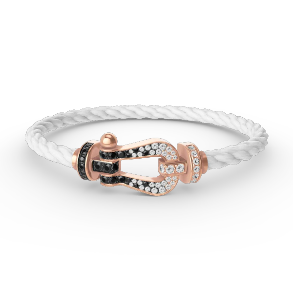 Regalia jewelryFORCE LARGE HORSESHOE BLACK WHITE DIAMOND BRACELET ROSE GOLD