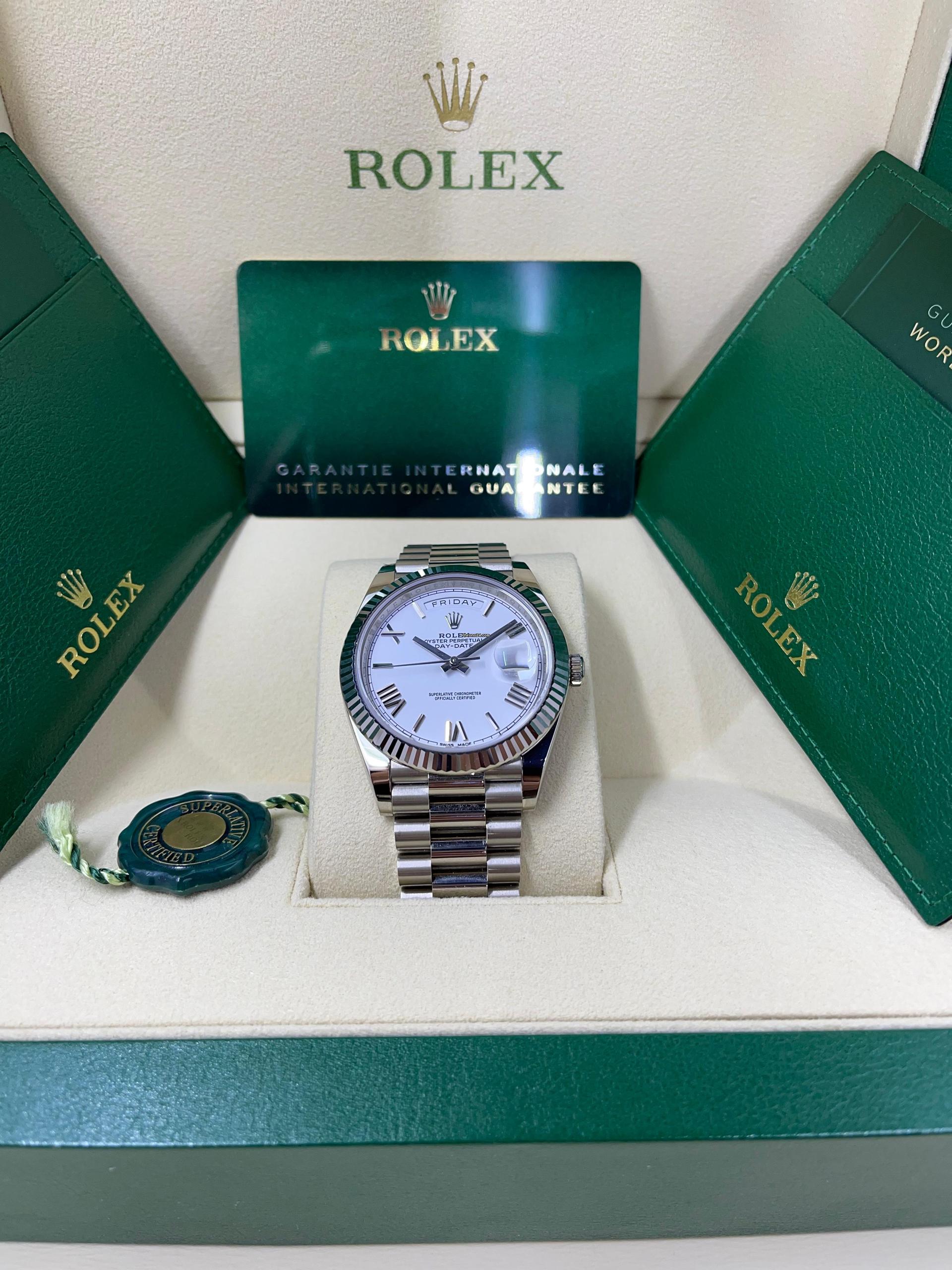 【Super Clone】ROLEX Day-Date 228236-0010 White Roman Dial