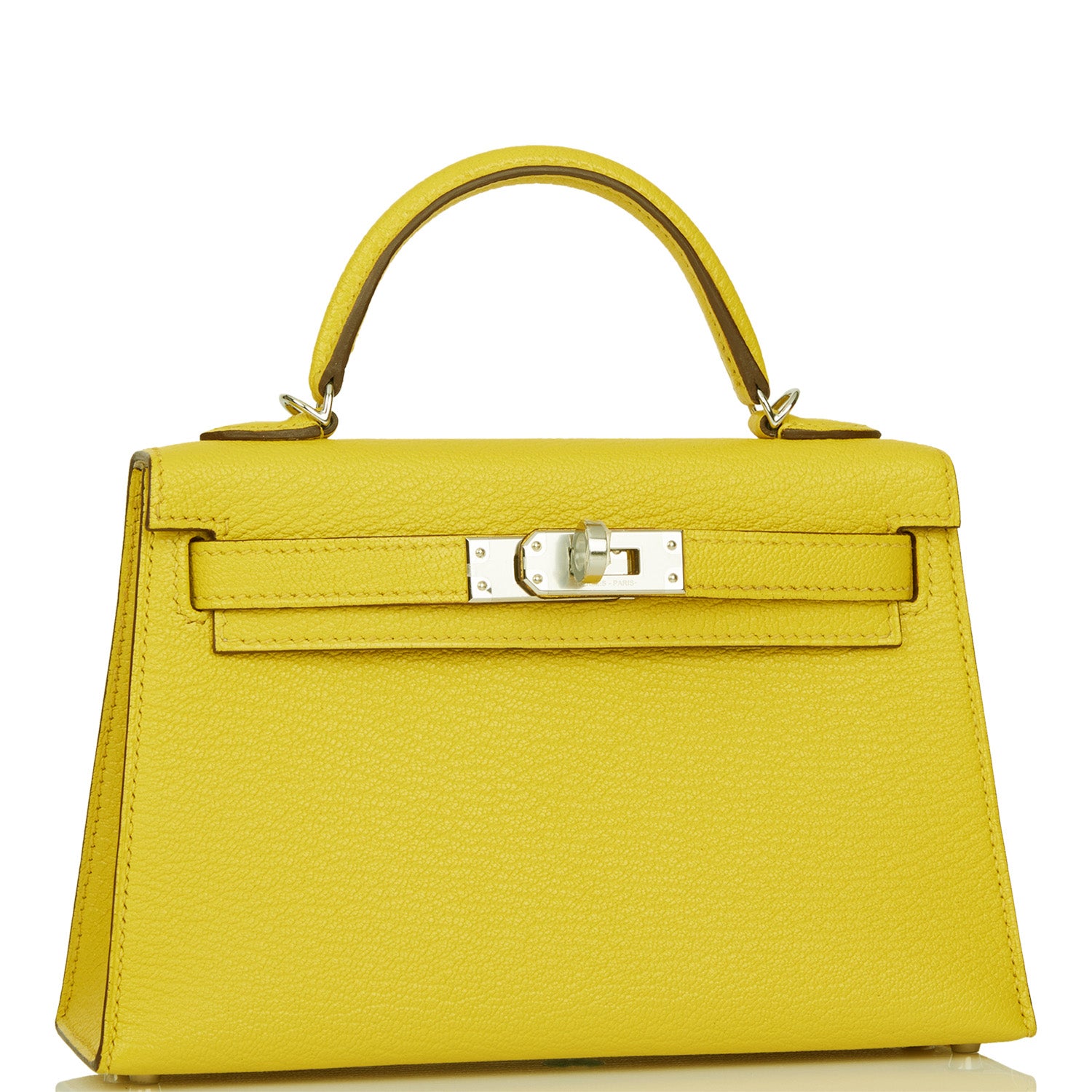 Hermès Kelly Sellier 20 Jaune de Naples Verso Chèvre Palladium Hardware