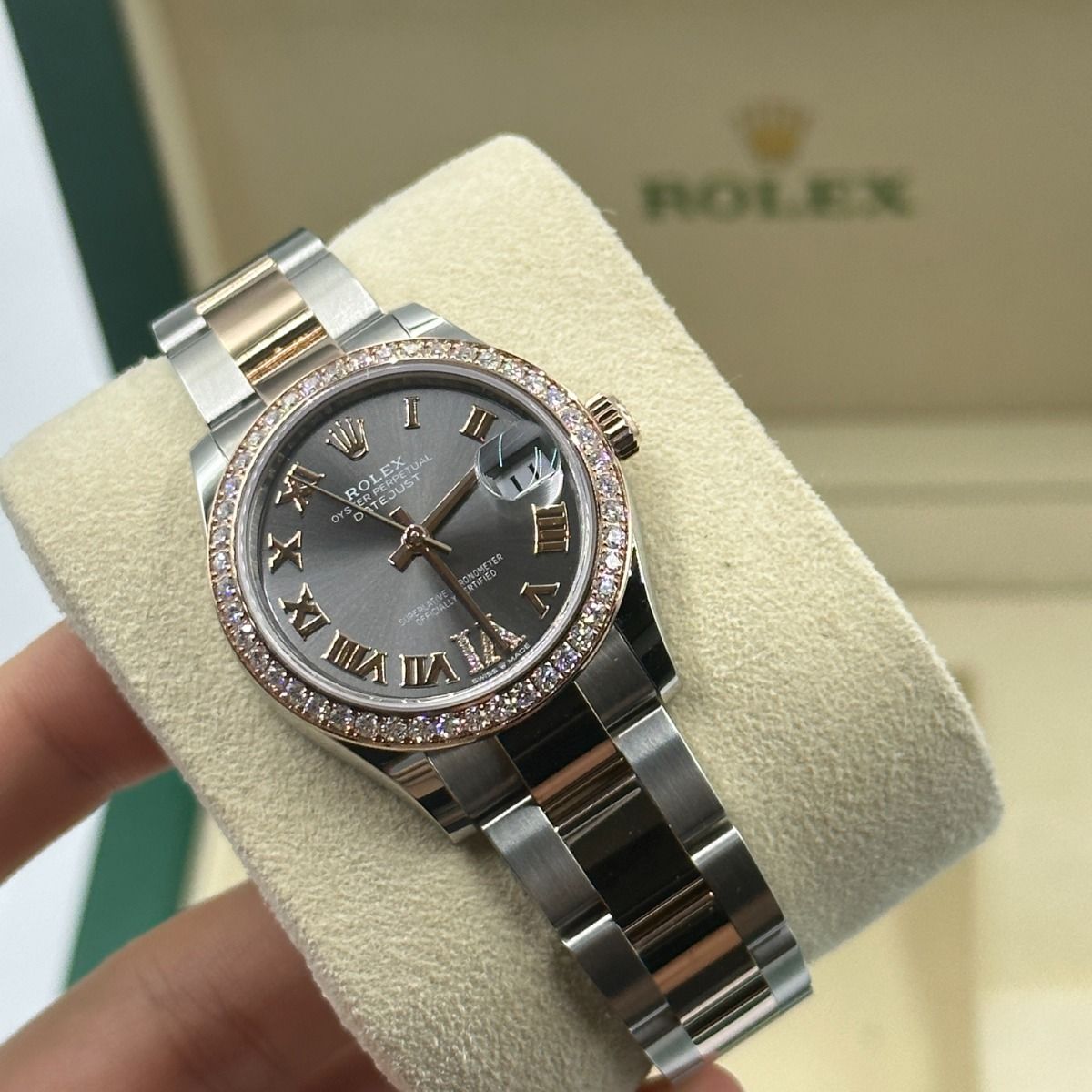 【Super Clone】ROLEX Datejust m278381-0029/0030 Slate Roman Diamond Dial Diamond-Set Bezel 31mm