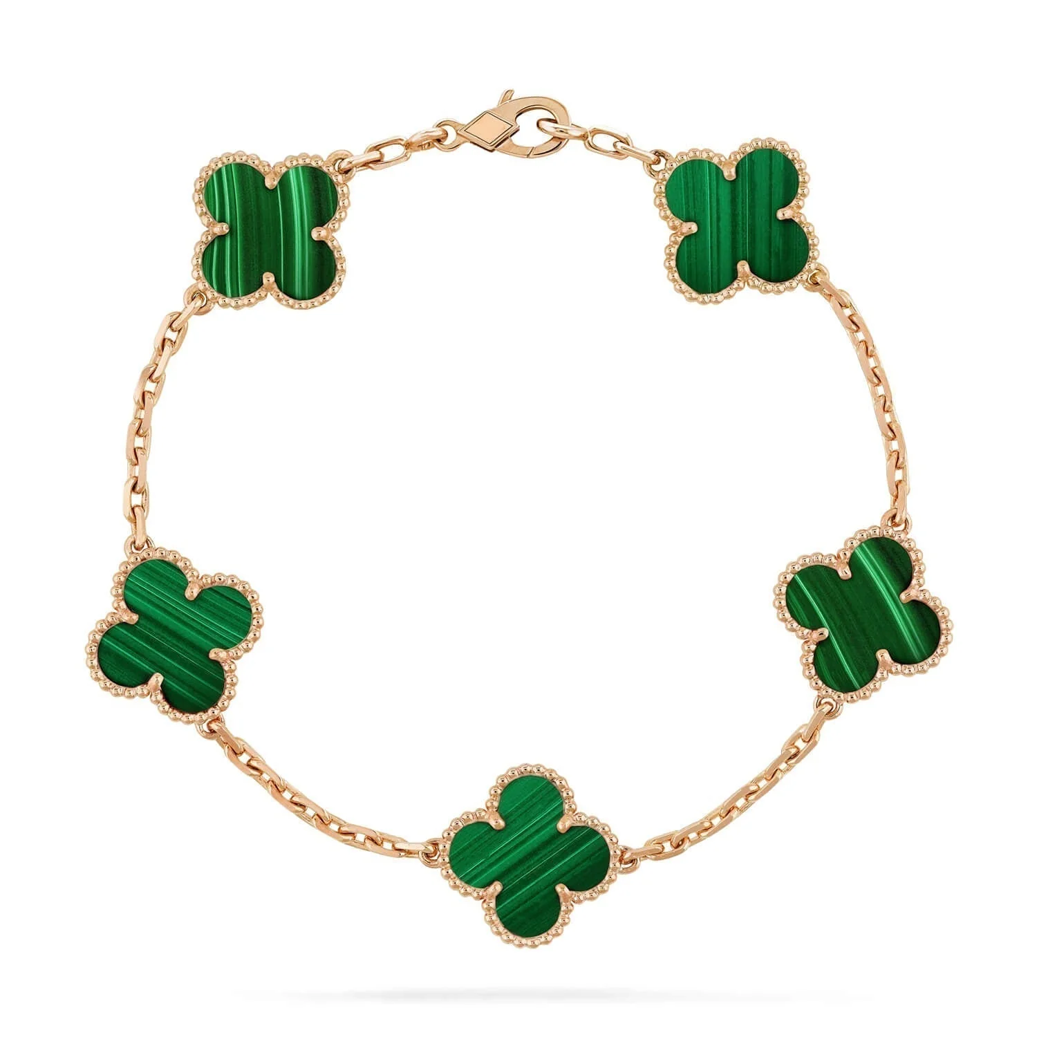 Regalia jewelryCLOVER 5 MOTIFS MALACHITE BRACELET