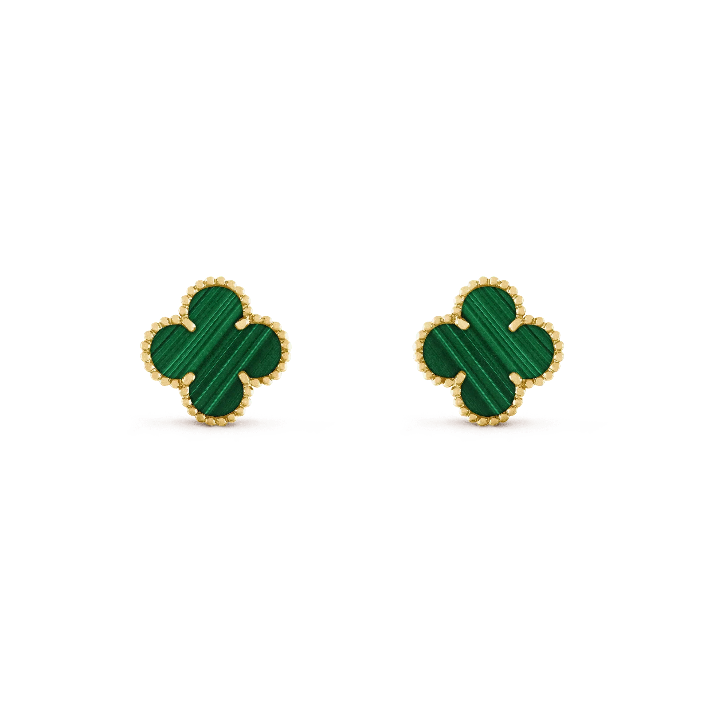 Regalia jewelryCLOVER MEDIUM 1 MOTIFS MALACHITE  EARRINGS