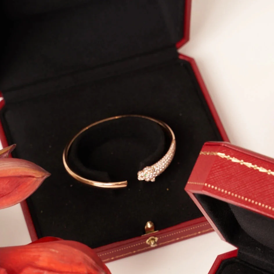 Regalia jewelryPANTHERE ROSE GOLD DIAMOND OPEN BRACELET