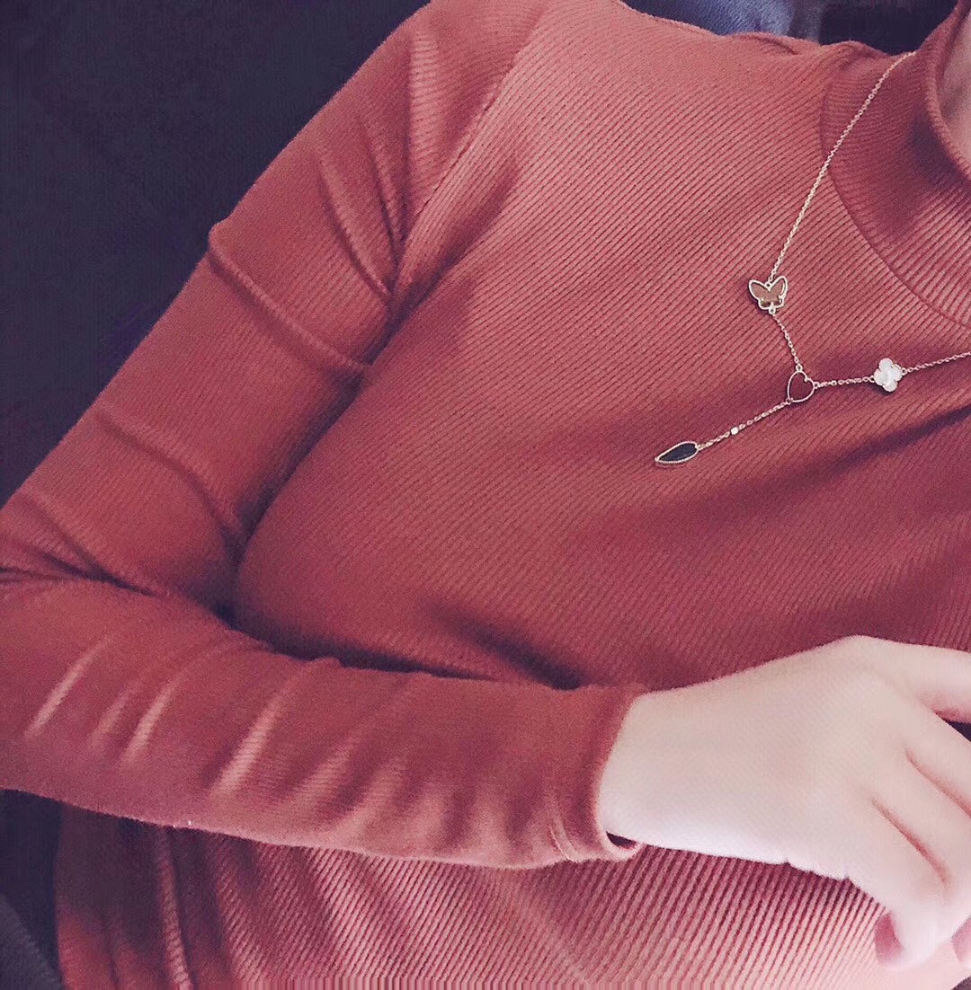 Regalia jewelryLUCKY SPRING 4 MOTIFS ROSE GOLD NECKLACE