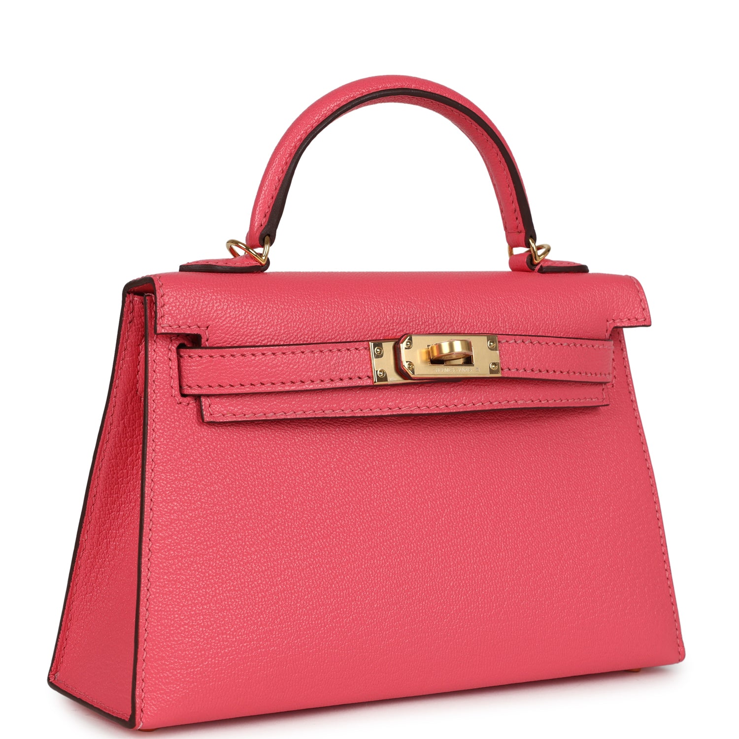 Hermès Kelly Sellier 20 Rose Lipstick Chevre Mysore Gold Hardware