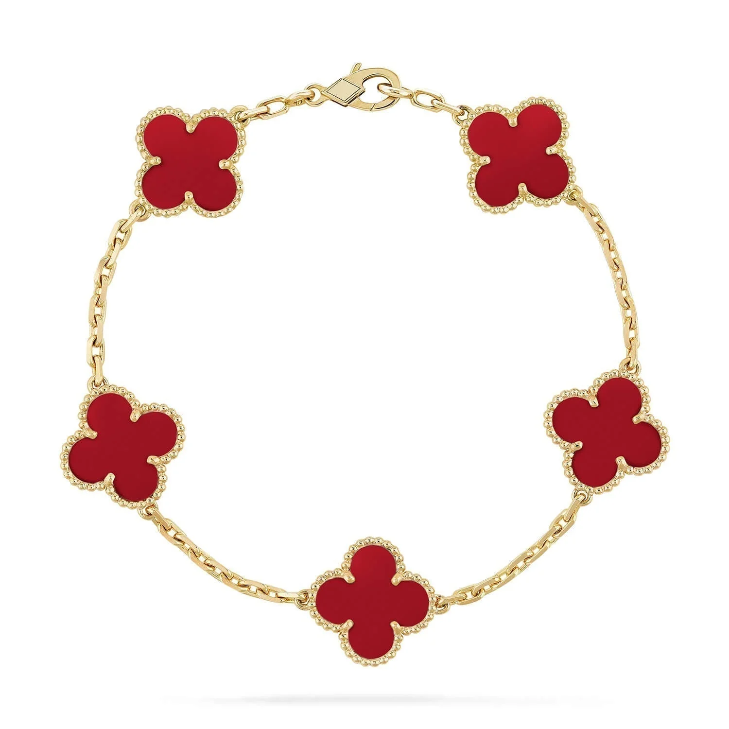 Regalia jewelryCLOVER 5 MOTIFS RED AGATE  BRACELET