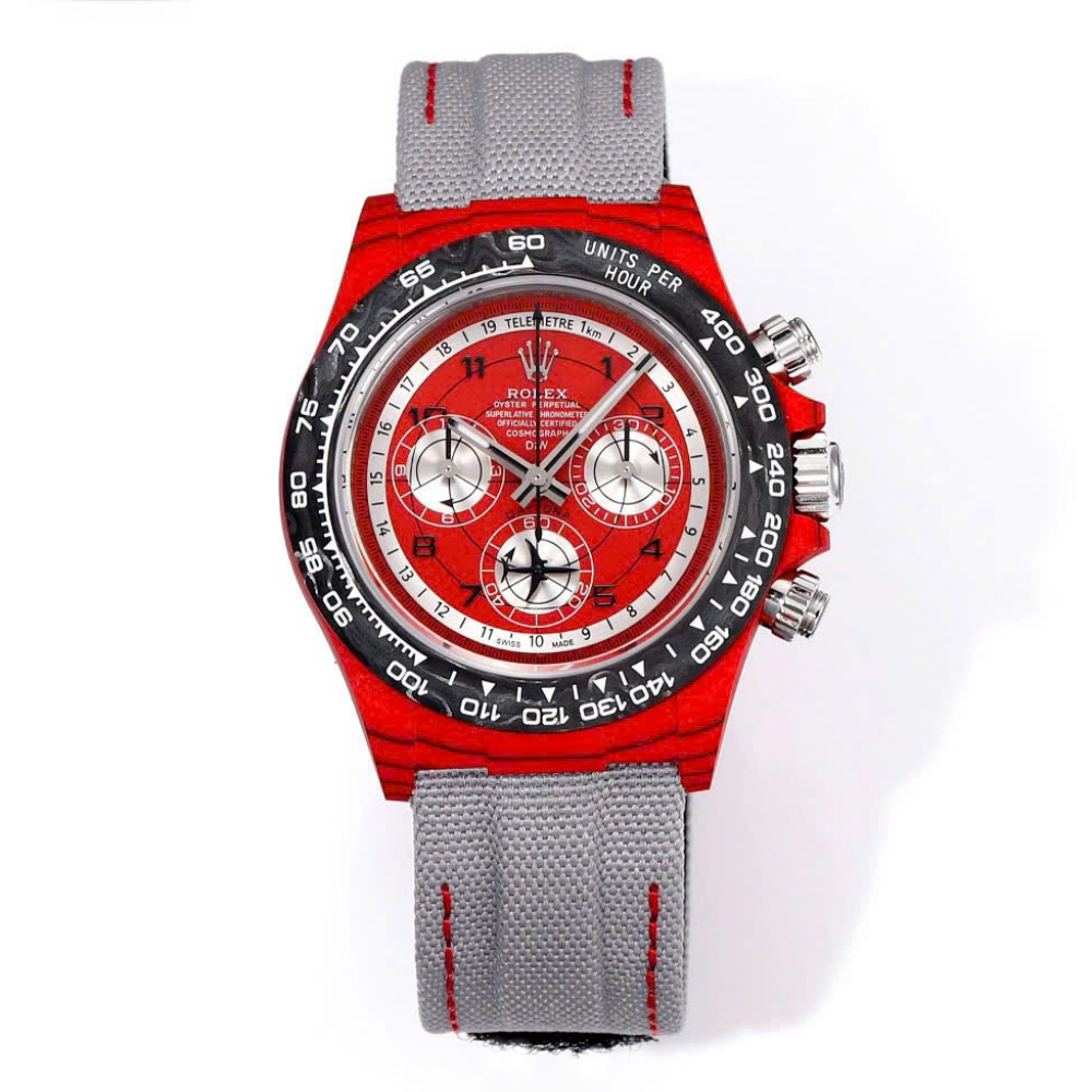 【Super Clone】ROLEX Cosmograph Daytona DIW Carbon AVIA Red 40mm Replica 1:1 – Top Quality Version