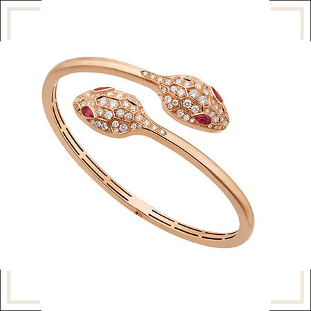 Regalia jewelrySERPENTI BRACELET PINK GOLD DIAMOND DOUBLE SNAKE