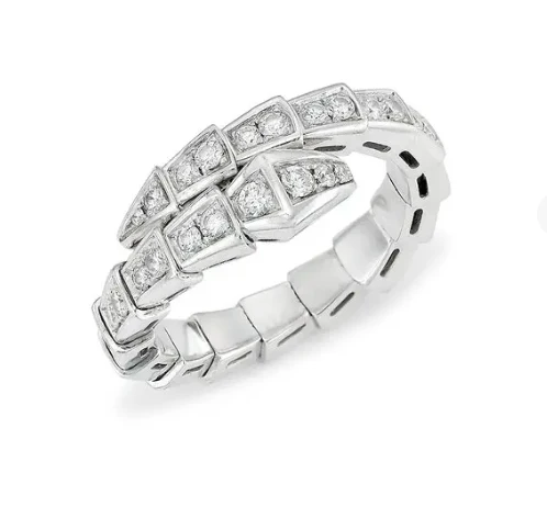 Regalia jewelrySERPENTI RING SILVER DIAMOND PAVED 4MM