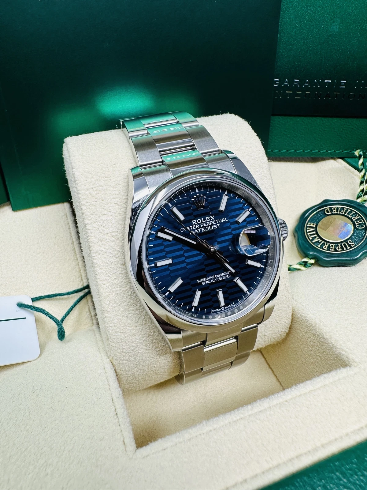 【Super Clone】ROLEX  Datejust 36mm 126200 Oyster Perpetual Blue Fluted Motif Dial Jubilee Stainless Steel