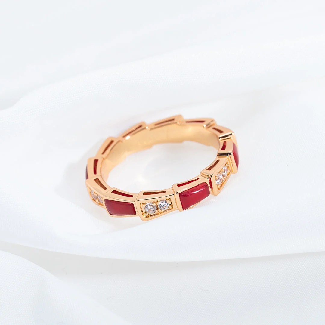 Regalia jewelrySERPENTI RING PINK GOLD CARNELIAN DIAMOND 3MM