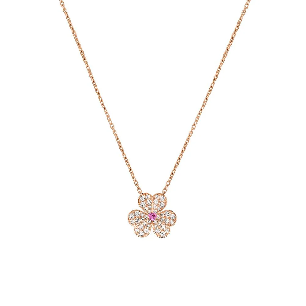 Regalia jewelryFRIVOLE ROSE GOLD FLOWER DIAMOND NECKLACE