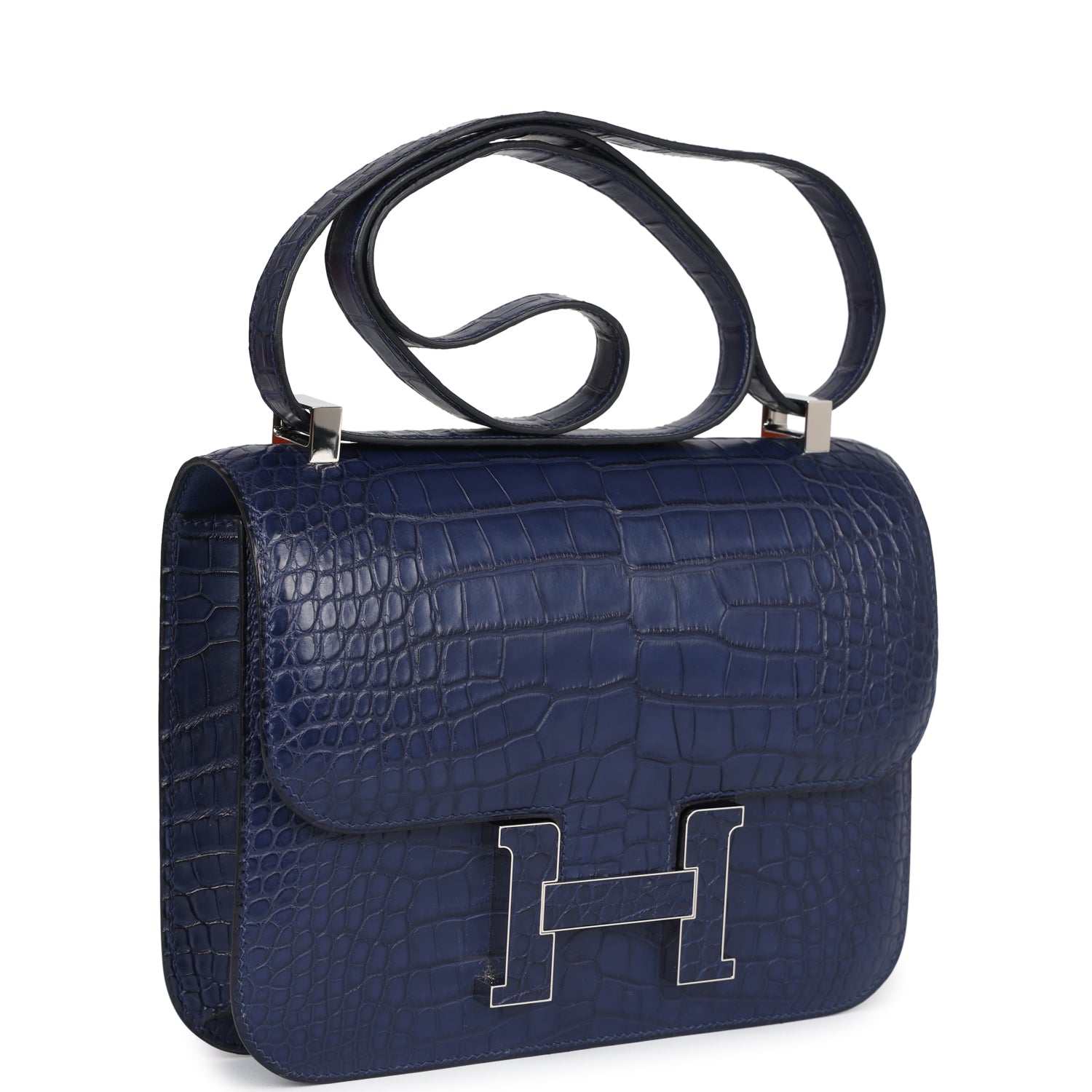 Hermès Constance 1-24 Bleu Saphir Matte Alligator Marquette Palladium Hardware