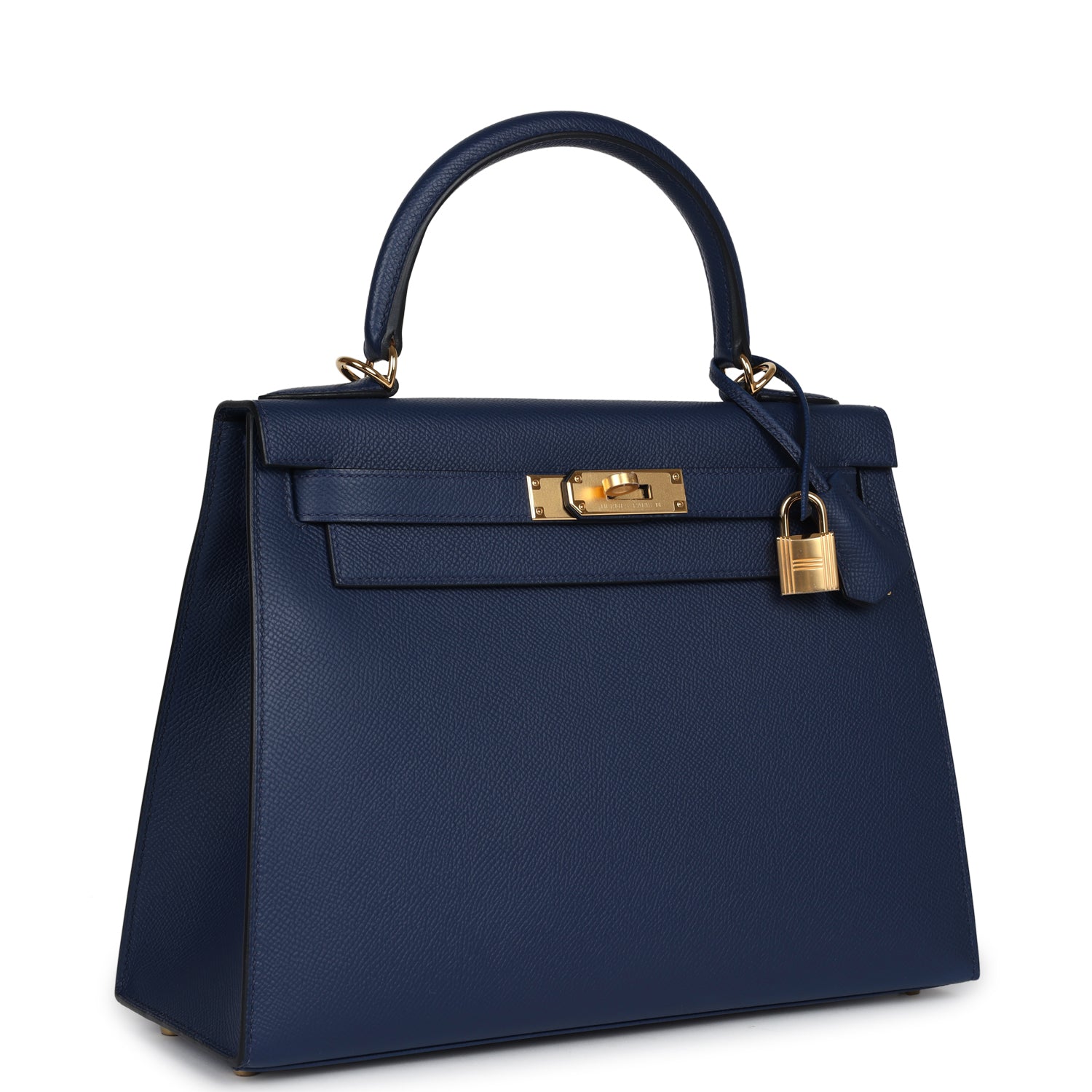 Hermès Kelly Sellier 28 Bleu Navy Epsom Gold Hardware