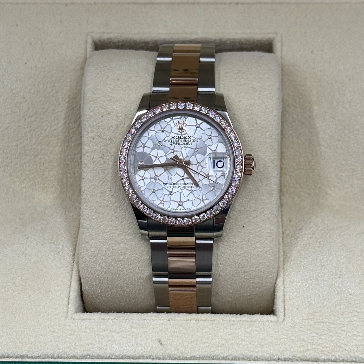 【Super Clone】ROLEX Datejust m278381-0031/0032 Silver Floral Motif Diamond Dial Diamond-Set Bezel 31mm