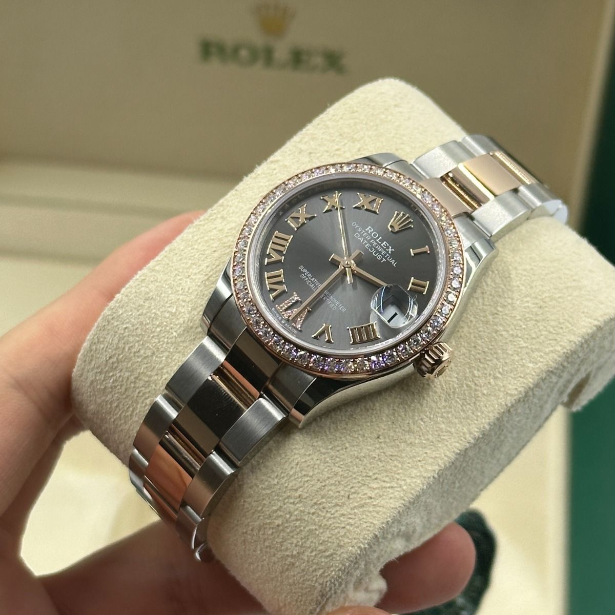 【Super Clone】ROLEX Datejust m278381-0029/0030 Slate Roman Diamond Dial Diamond-Set Bezel 31mm