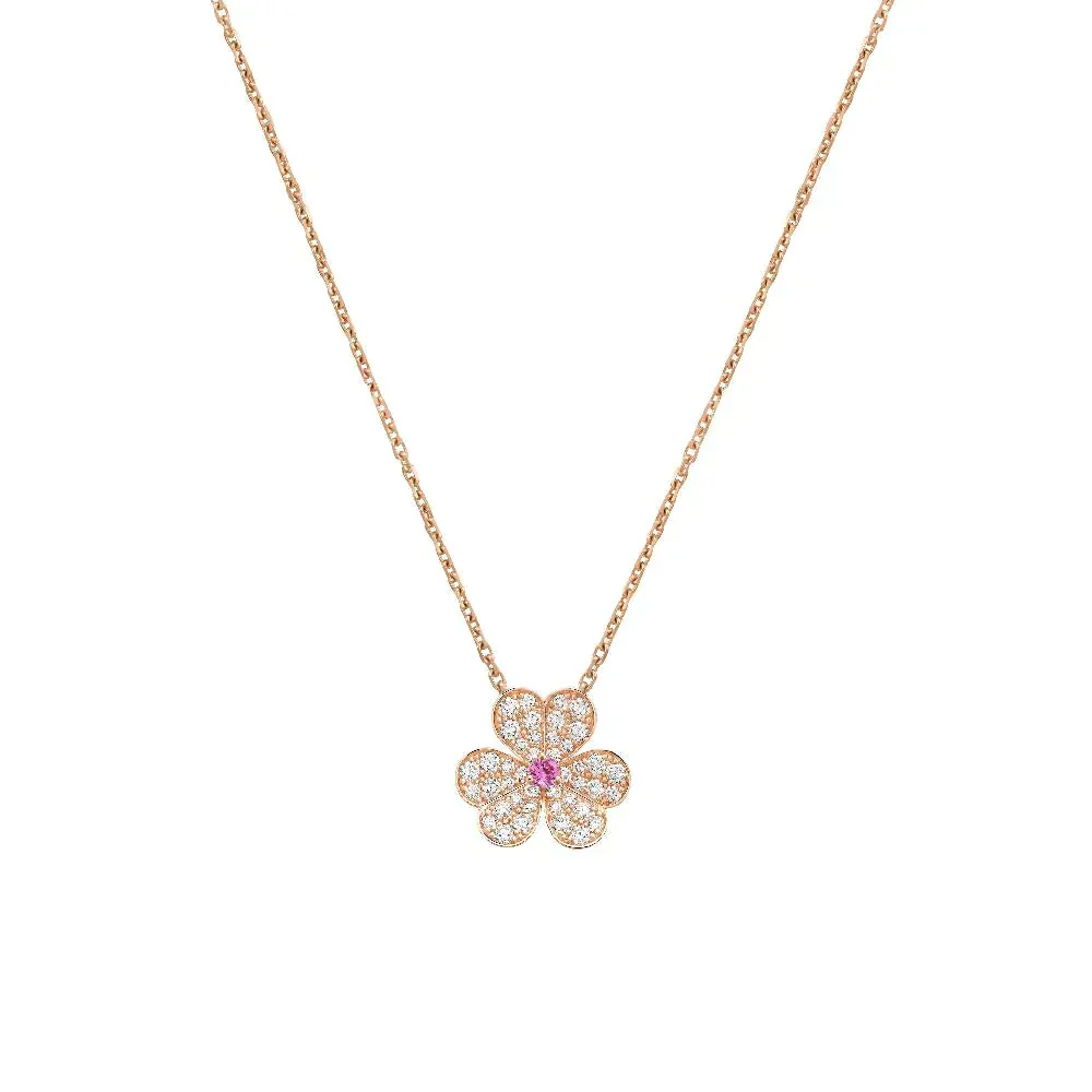 Regalia jewelryFRIVOLE ROSE GOLD FLOWER DIAMOND NECKLACE