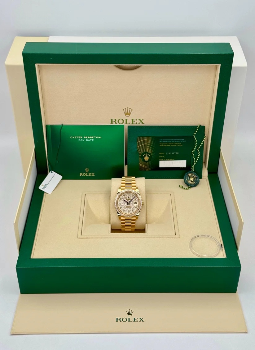 【Super Clone】ROLEX Day-Date 40mm 228398TBR-0036 Diamond Paved Dial President Watch