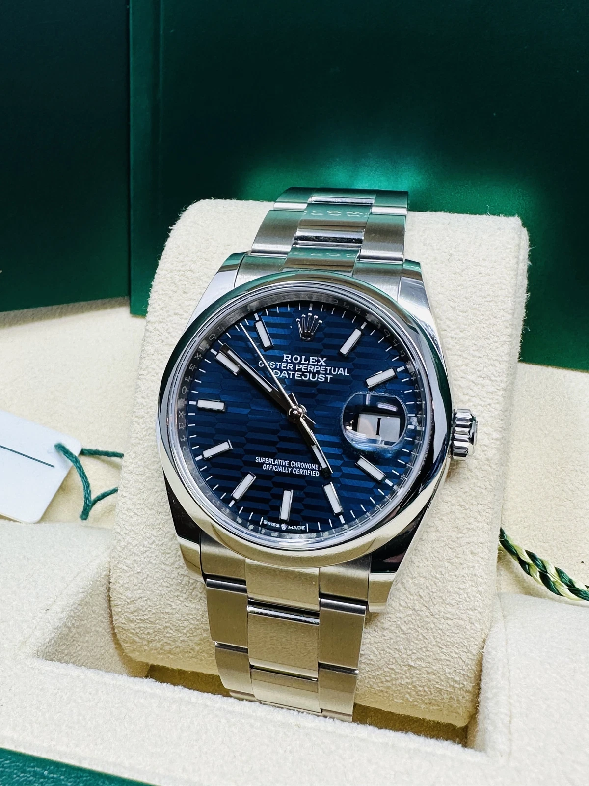 【Super Clone】ROLEX  Datejust 36mm 126200 Oyster Perpetual Blue Fluted Motif Dial Jubilee Stainless Steel