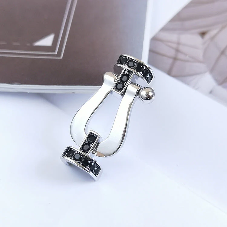 Regalia jewelryFORCE LARGE HORSESHOE BLACK DIAMOND BRACELET SILVER